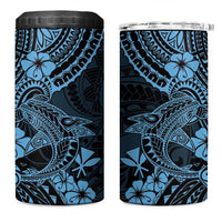 Hawaii Shark 4 in 1 Can Cooler Tumbler Polynesian Pattern Sky Blue Version LT01 One Size: 16 oz Blue - Polynesian Pride