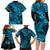 Hawaii Shark Family Matching Long Sleeve Bodycon Dress and Hawaiian Shirt Polynesian Pattern Sky Blue Version LT01 - Polynesian Pride