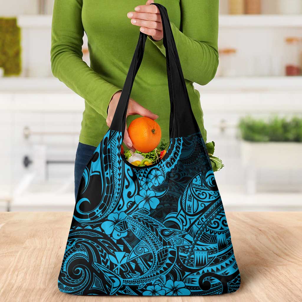 Hawaii Shark Grocery Bag Polynesian Pattern Sky Blue Version LT01 - Polynesian Pride
