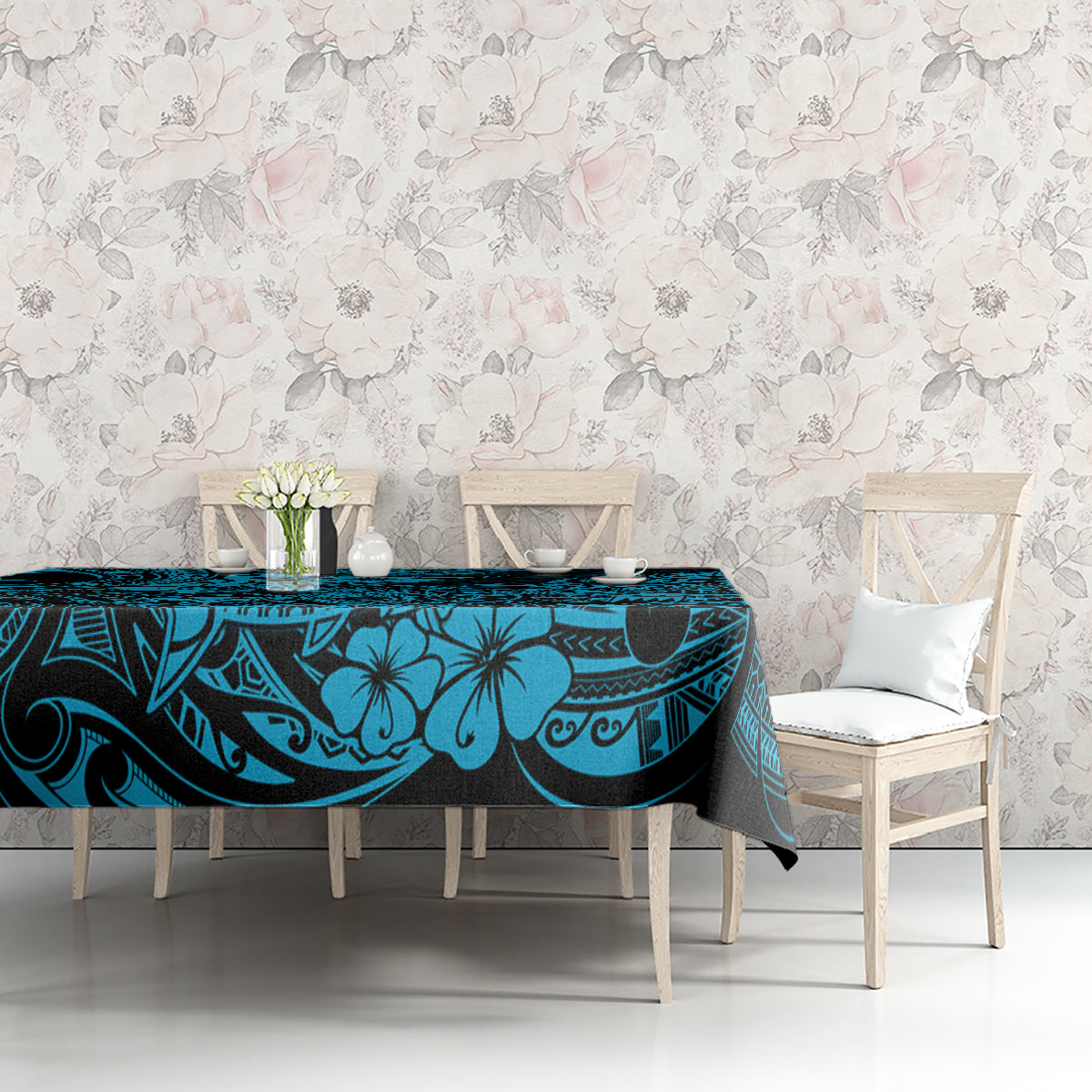 Hawaii Shark Tablecloth Polynesian Pattern Sky Blue Version LT01 - Polynesian Pride