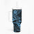 Hawaii Shark Tumbler With Handle Polynesian Pattern Sky Blue Version