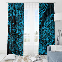 Hawaii Shark Window Curtain Polynesian Pattern Sky Blue Version LT01 - Polynesian Pride