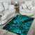 Hawaii Shark Area Rug Polynesian Pattern Turquoise Version LT01 - Polynesian Pride