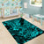 Hawaii Shark Area Rug Polynesian Pattern Turquoise Version LT01 - Polynesian Pride