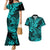 Hawaii Shark Couples Matching Mermaid Dress and Hawaiian Shirt Polynesian Pattern Turquoise Version LT01 Turquoise - Polynesian Pride