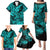 Hawaii Shark Family Matching Puletasi Dress and Hawaiian Shirt Polynesian Pattern Turquoise Version LT01 - Polynesian Pride