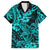 Hawaii Shark Family Matching Puletasi Dress and Hawaiian Shirt Polynesian Pattern Turquoise Version LT01 Dad's Shirt - Short Sleeve Turquoise - Polynesian Pride