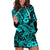 Hawaii Shark Hoodie Dress Polynesian Pattern Turquoise Version LT01 Turquoise - Polynesian Pride