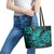 Hawaii Shark Leather Tote Bag Polynesian Pattern Turquoise Version LT01 - Polynesian Pride