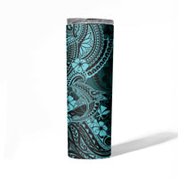 Hawaii Shark Skinny Tumbler Polynesian Pattern Turquoise Version LT01 - Polynesian Pride