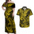 Hawaii Shark Couples Matching Off Shoulder Maxi Dress and Hawaiian Shirt Polynesian Pattern Yellow Version LT01 Yellow - Polynesian Pride