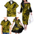 Hawaii Shark Family Matching Off Shoulder Long Sleeve Dress and Hawaiian Shirt Polynesian Pattern Yellow Version LT01 - Polynesian Pride