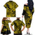 Hawaii Shark Family Matching Off Shoulder Long Sleeve Dress and Hawaiian Shirt Polynesian Pattern Yellow Version LT01 - Polynesian Pride