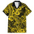 Hawaii Shark Family Matching Off Shoulder Long Sleeve Dress and Hawaiian Shirt Polynesian Pattern Yellow Version LT01 Dad's Shirt - Short Sleeve Yellow - Polynesian Pride