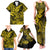 Hawaii Shark Family Matching Tank Maxi Dress and Hawaiian Shirt Polynesian Pattern Yellow Version LT01 - Polynesian Pride