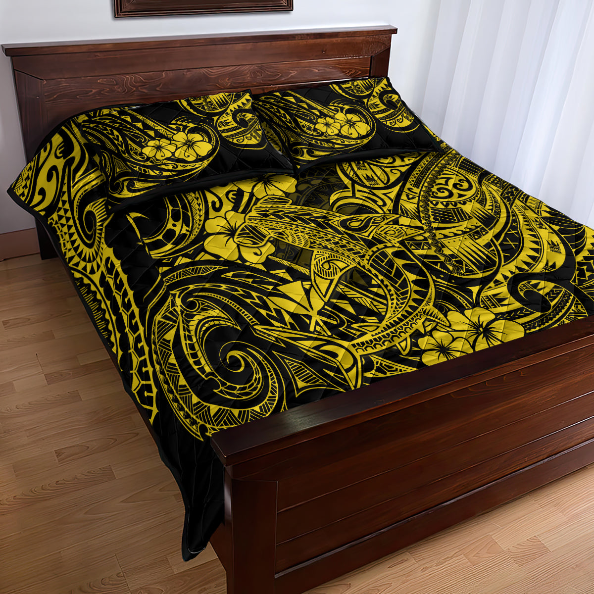 Hawaii Shark Quilt Bed Set Polynesian Pattern Yellow Version LT01 - Polynesian Pride