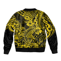 Hawaii Shark Sleeve Zip Bomber Jacket Polynesian Pattern Yellow Version LT01 - Polynesian Pride