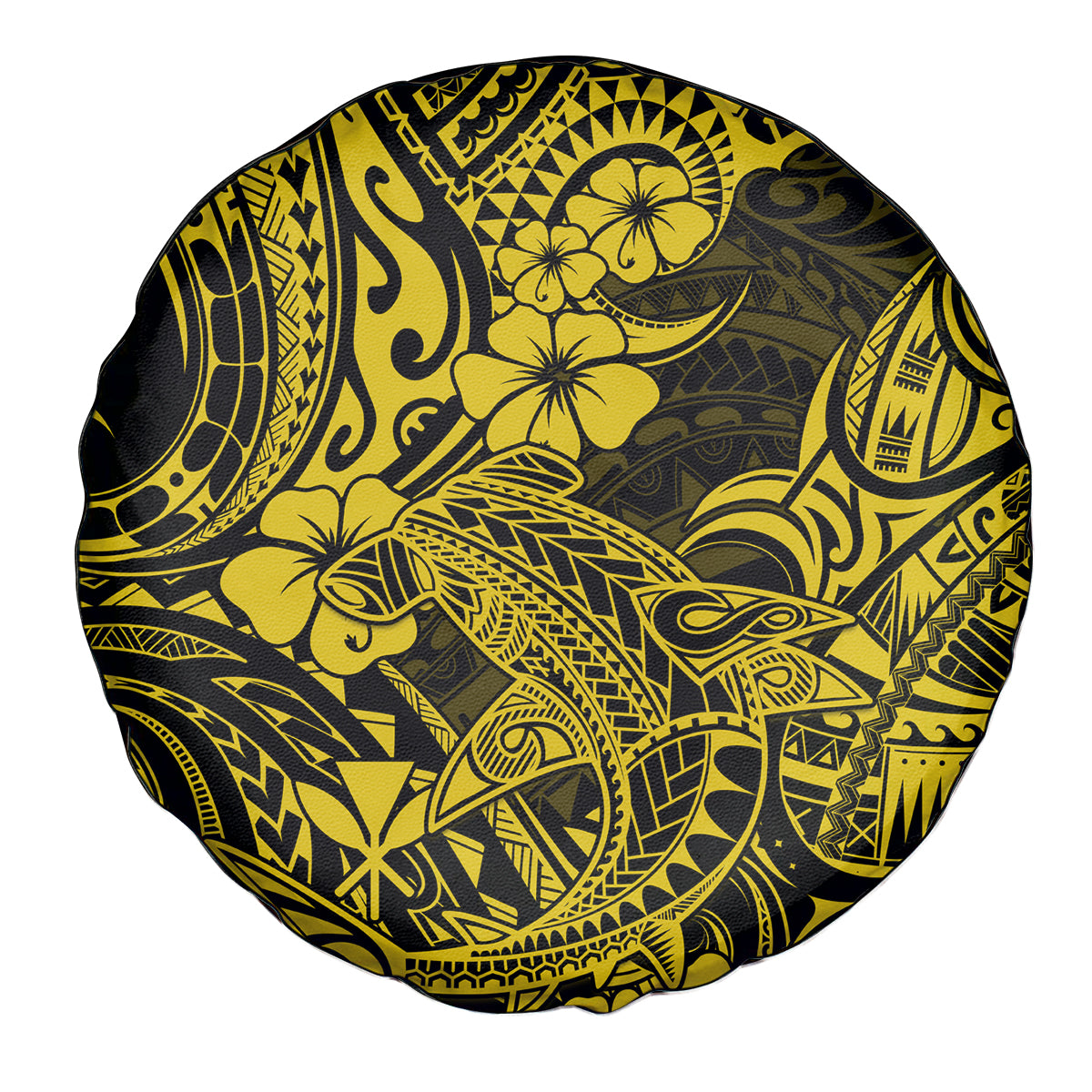 Hawaii Shark Spare Tire Cover Polynesian Pattern Yellow Version LT01 Yellow - Polynesian Pride