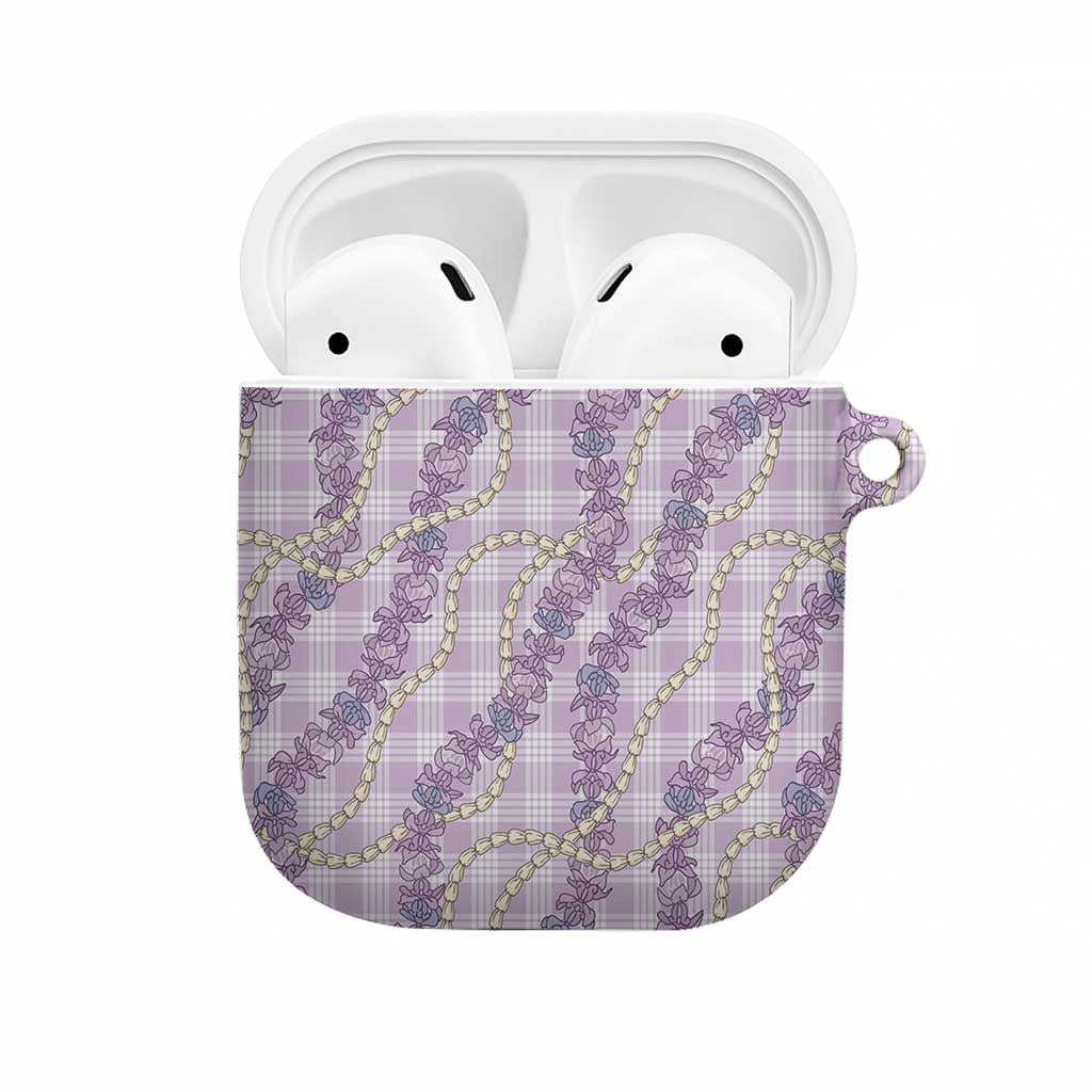 Pua Kalaunu Lei AirPods Case Palaka Pattern LT01 Purple - Polynesian Pride