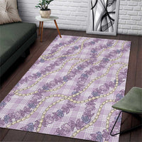 Pua Kalaunu Lei Area Rug Palaka Pattern LT01 Purple - Polynesian Pride
