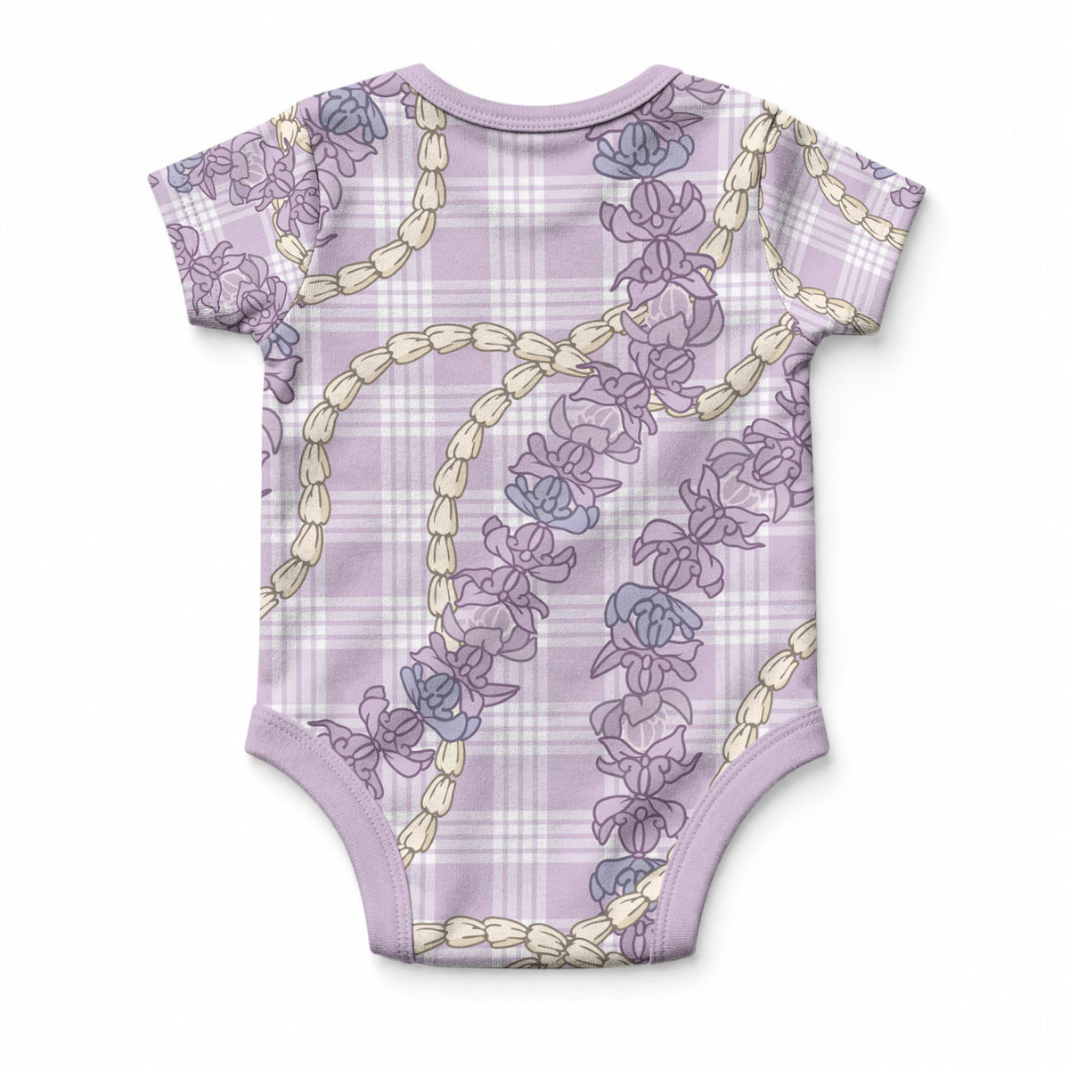 Pua Kalaunu Lei Baby Onesie Palaka Pattern LT01 - Polynesian Pride