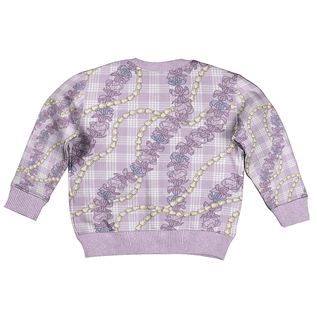 Pua Kalaunu Lei Kid Ugly Christmas Sweater Palaka Pattern LT01 - Polynesian Pride