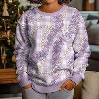 Pua Kalaunu Lei Kid Ugly Christmas Sweater Palaka Pattern LT01 - Polynesian Pride