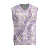 Pua Kalaunu Lei Christmas Knitted V-Neck Vest Palaka Pattern LT01 Purple - Polynesian Pride