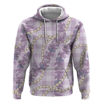 Pua Kalaunu Lei Zip Hoodie Palaka Pattern LT01 Pullover Hoodie Purple - Polynesian Pride