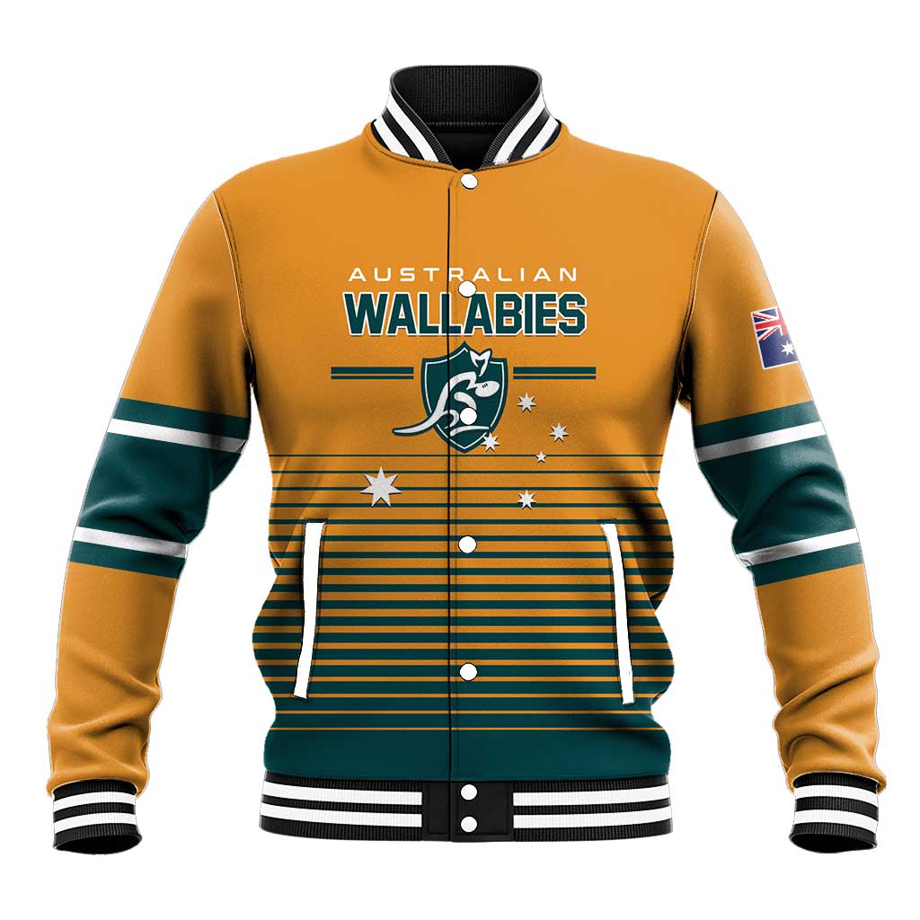 Custom Rugby Australia Baseball Jacket Junior Wallabies Go Champions LT01 Unisex Yellow - Polynesian Pride