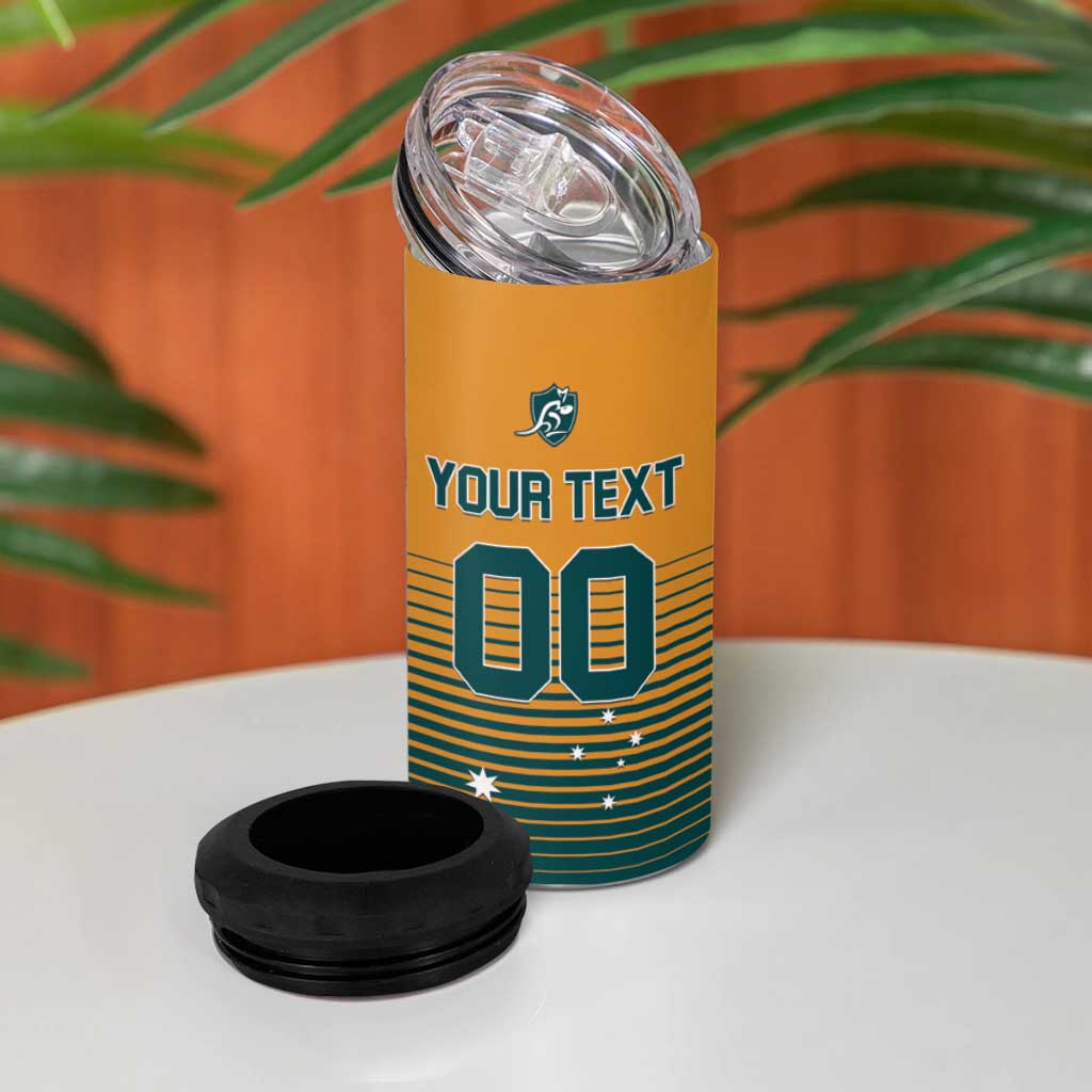 Custom Rugby Australia 4 in 1 Can Cooler Tumbler Junior Wallabies Go Champions LT01 - Polynesian Pride