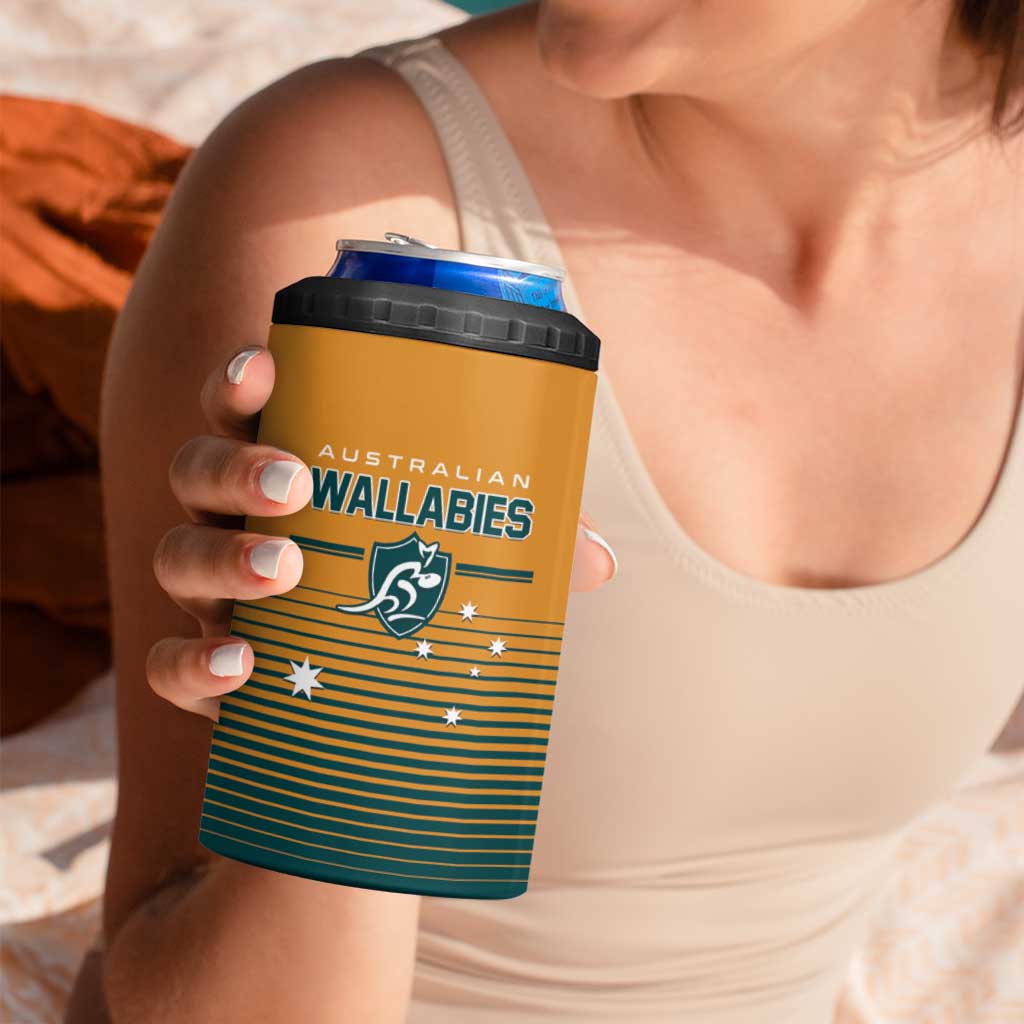 Custom Rugby Australia 4 in 1 Can Cooler Tumbler Junior Wallabies Go Champions LT01 - Polynesian Pride