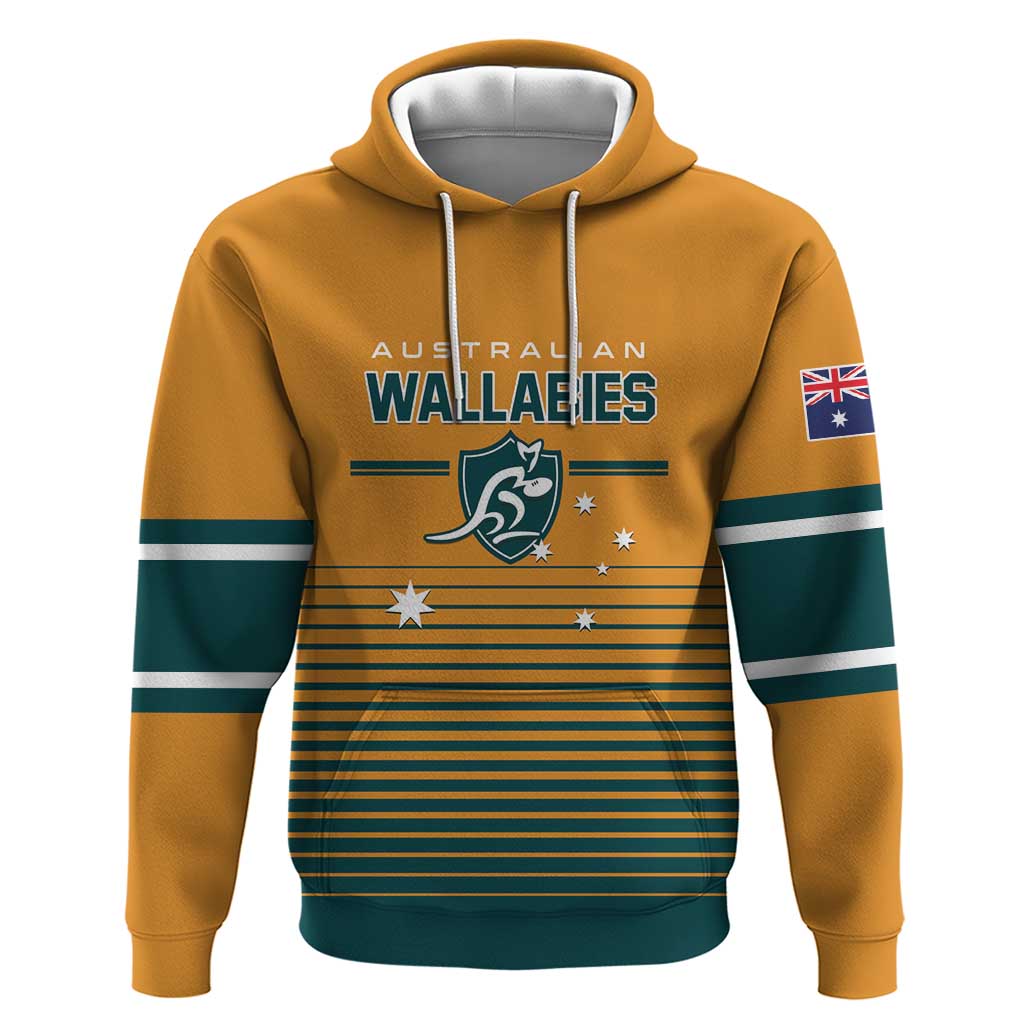 Custom Rugby Australia Hoodie Junior Wallabies Go Champions LT01 Pullover Hoodie Yellow - Polynesian Pride