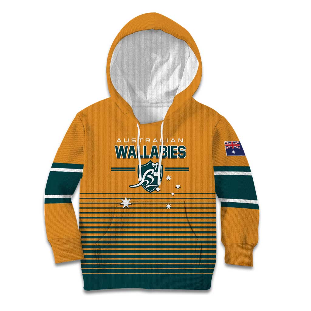 Custom Rugby Australia Kid Hoodie Junior Wallabies Go Champions LT01 Hoodie Yellow - Polynesian Pride
