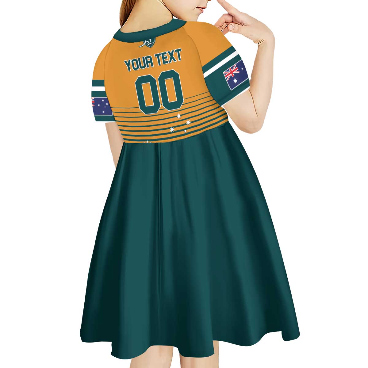 Custom Rugby Australia Kid Short Sleeve Dress Junior Wallabies Go Champions LT01 - Polynesian Pride
