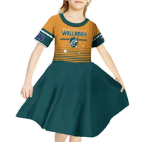Custom Rugby Australia Kid Short Sleeve Dress Junior Wallabies Go Champions LT01 - Polynesian Pride