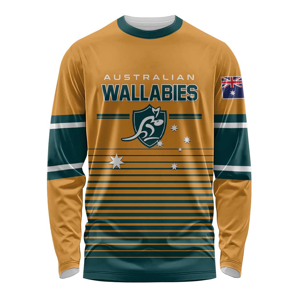 Custom Rugby Australia Long Sleeve Shirt Junior Wallabies Go Champions LT01 Unisex Yellow - Polynesian Pride