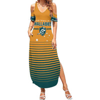 Custom Rugby Australia Summer Maxi Dress Junior Wallabies Go Champions LT01 Women Yellow - Polynesian Pride