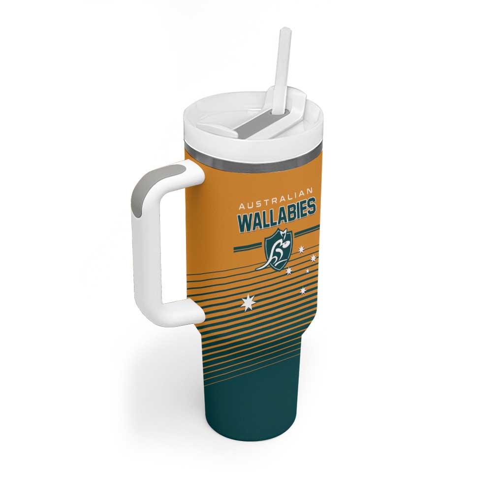 Custom Rugby Australia Tumbler With Handle Junior Wallabies Go Champions LT01 - Polynesian Pride