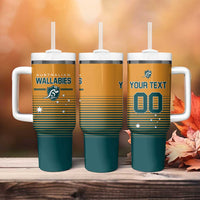 Custom Rugby Australia Tumbler With Handle Junior Wallabies Go Champions LT01 - Polynesian Pride