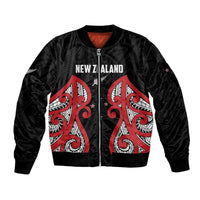 Custom Rugby New Zealand Bomber Jacket Baby Black Go Champions LT01 Unisex Black - Polynesian Pride