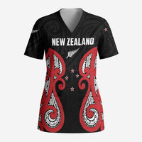 Custom Rugby New Zealand Scrub Top Baby Black Go Champions LT01 Adult Black - Polynesian Pride