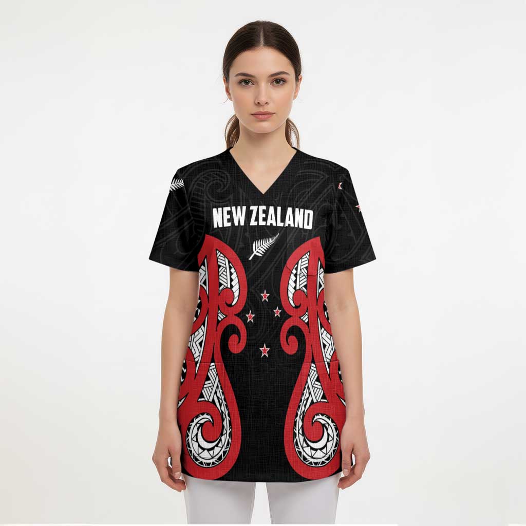 Custom Rugby New Zealand Scrub Top Baby Black Go Champions LT01 - Polynesian Pride