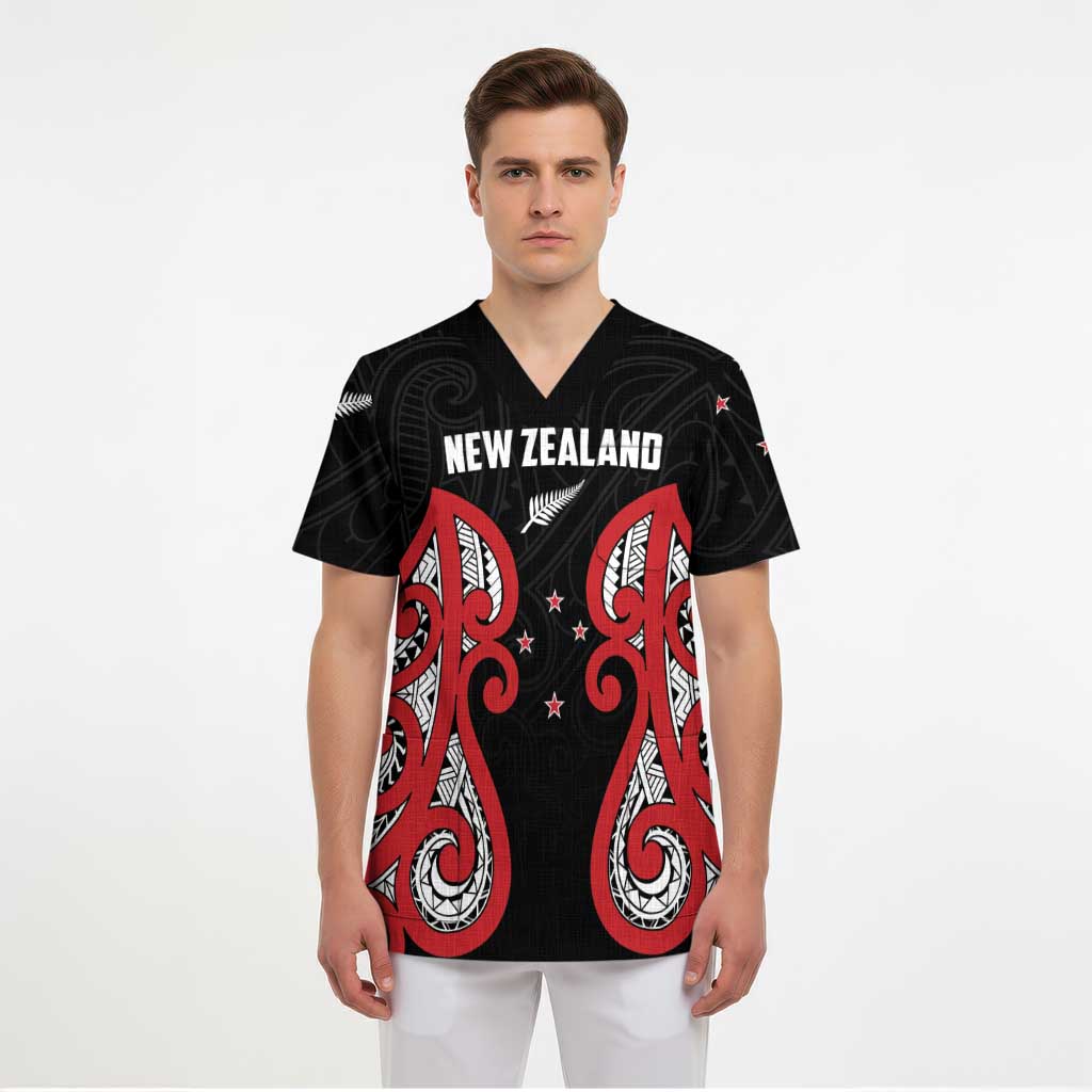 Custom Rugby New Zealand Scrub Top Baby Black Go Champions LT01 - Polynesian Pride