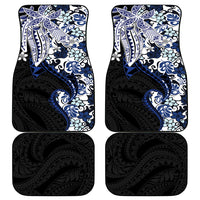 Monstera Plumeria Flowers Blue Car Mats Polynesian Pattern LT01 - Polynesian Pride