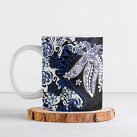 Monstera Plumeria Flowers Blue Ceramic Mug Polynesian Pattern LT01 Blue - Polynesian Pride
