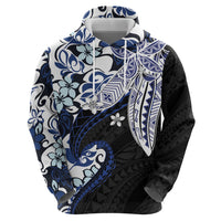 Monstera Plumeria Flowers Blue Hoodie Polynesian Pattern LT01 - Polynesian Pride