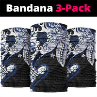 Monstera Plumeria Flowers Blue Neck Gaiter Polynesian Pattern LT01 package One Size: 25*50cm Blue - Polynesian Pride