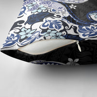 Monstera Plumeria Flowers Blue Pillow Cover Polynesian Pattern LT01 - Polynesian Pride