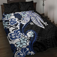 Monstera Plumeria Flowers Blue Quilt Bed Set Polynesian Pattern LT01 Blue - Polynesian Pride